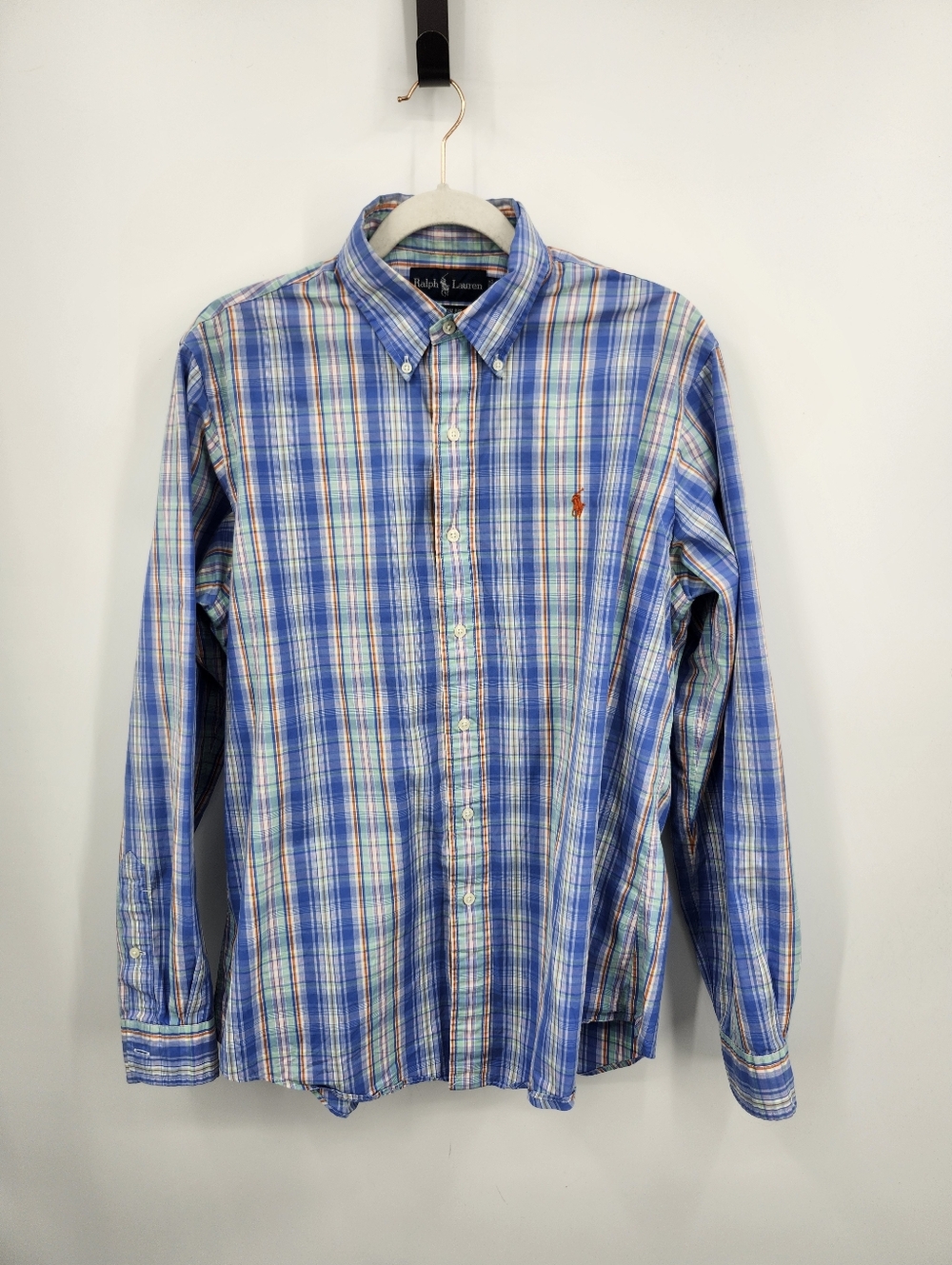 Polo Ralph Lauren size L Multicolor Plaid  Button Down Front Oxford Shirt